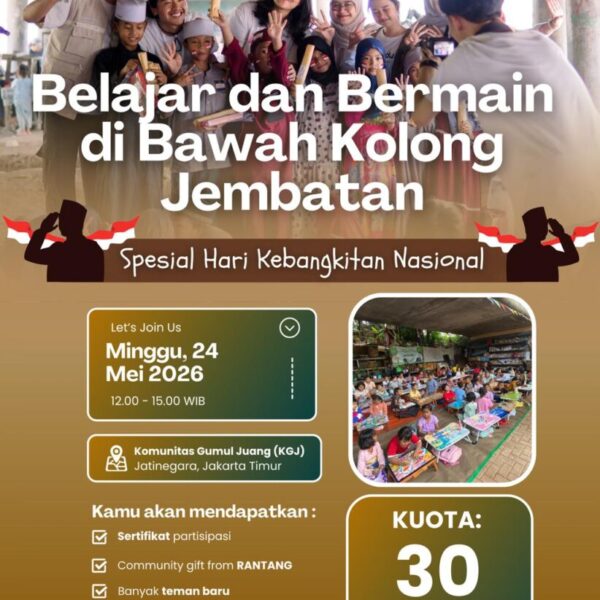 Program Rangkul Tangan Belajar dan Bermain di bawah kolong jembatan